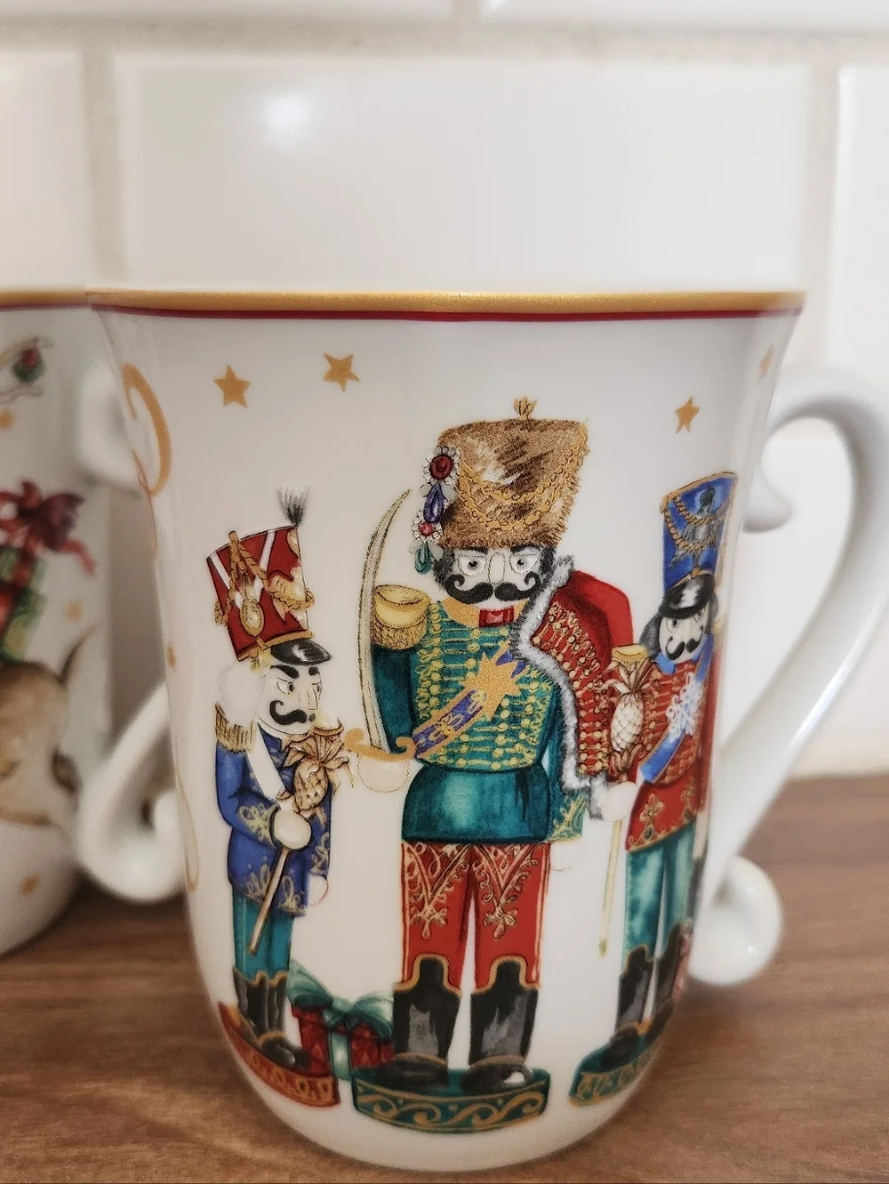 William Sonoma Twas The Nigt Before Chrisrmas Holiday Porcelain Mugs-Set Of 2
